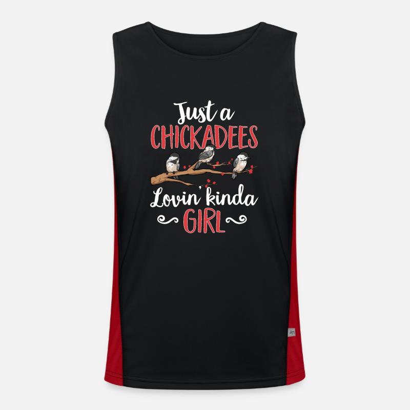 Meise Vogel Chickadee Vogelbeobachtung Funktionelles Kontrast-Tank Top für Männer 