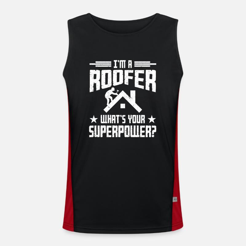 Roofer Gift Work Artisan Roofer Men's Functional Contrast Tank Top 