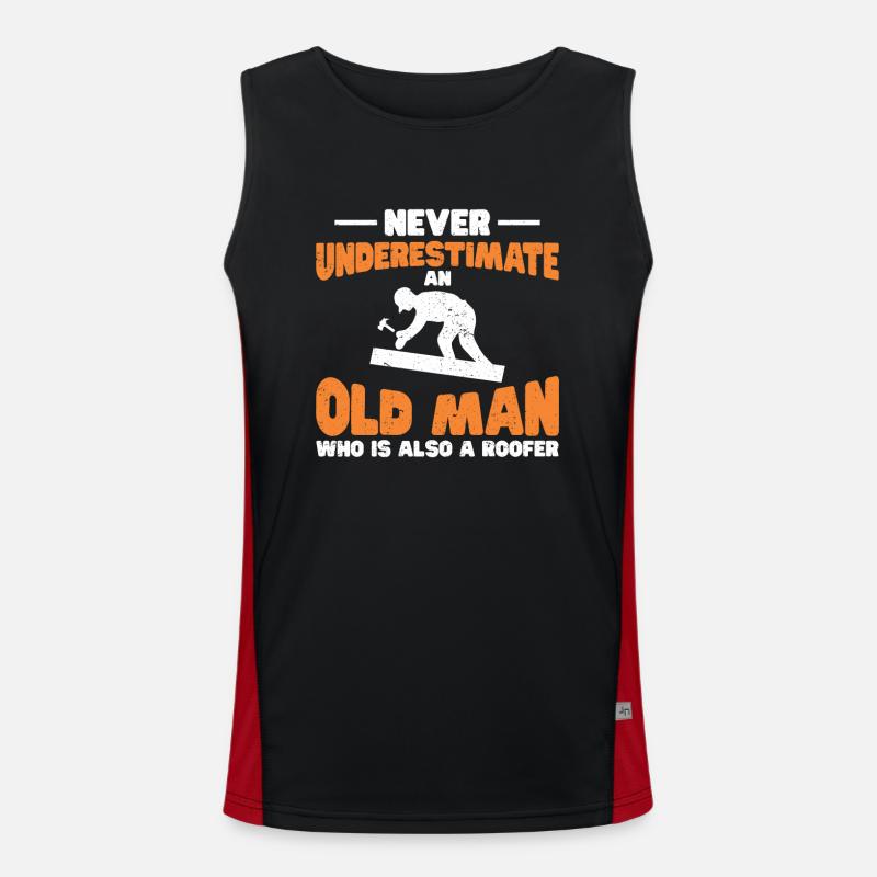Dachdecker Geschenk Arbeit Handwerker Dachdecker Funktionelles Kontrast-Tank Top für Männer 