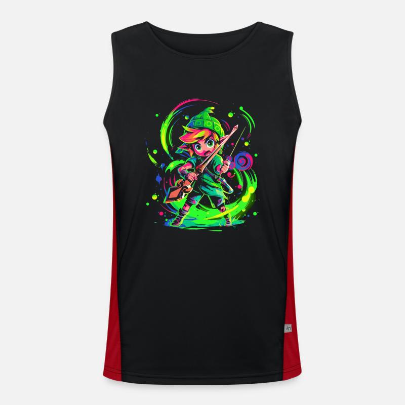 Cooles Design, legendärer Waldjunge beim Gaming Funktionelles Kontrast-Tank Top für Männer 