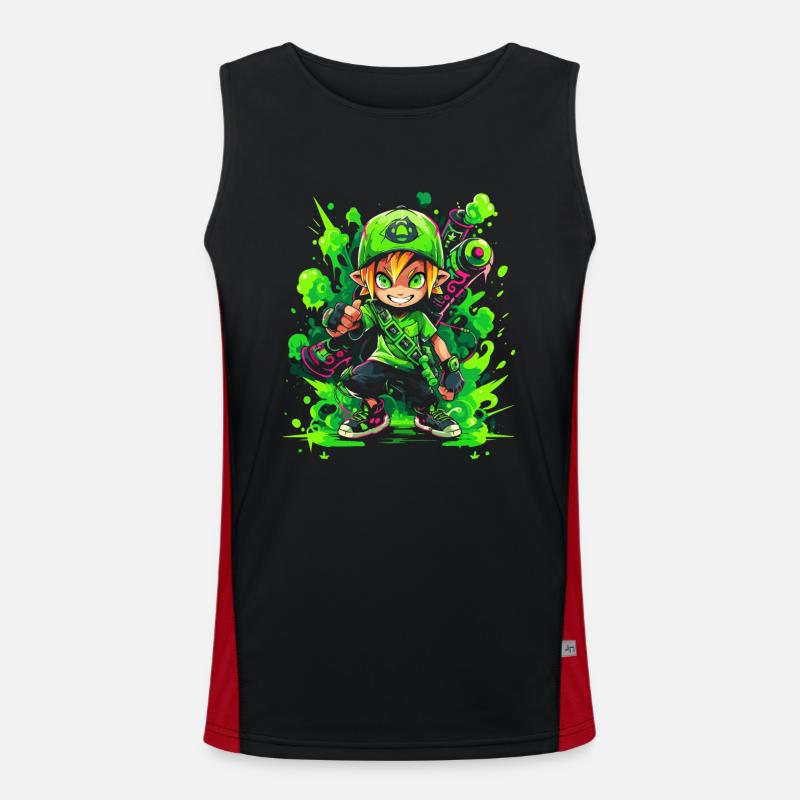 Cooles Gaming-Design: Waldjunge eine wahre Legende Funktionelles Kontrast-Tank Top für Männer 