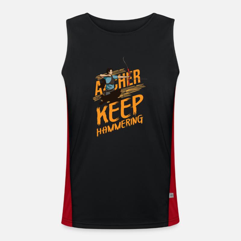 Bogenschießen Pfeil Und Bogen Zielschießen Funktionelles Kontrast-Tank Top für Männer 