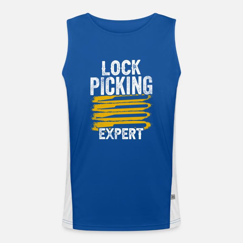 Lockpicking Experte Lock Picking Schloss Knacken Funktionelles Kontrast-Tank Top für Männer 