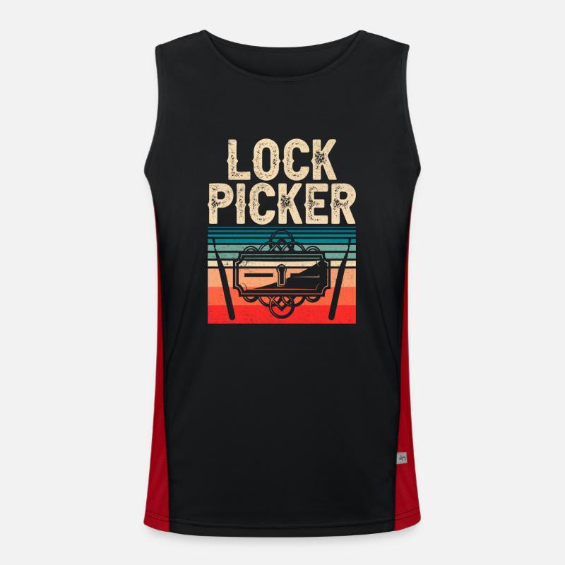 Lock Cracker Lock Picker Lock Lock Picking Débardeur respirant contrasté Homme 