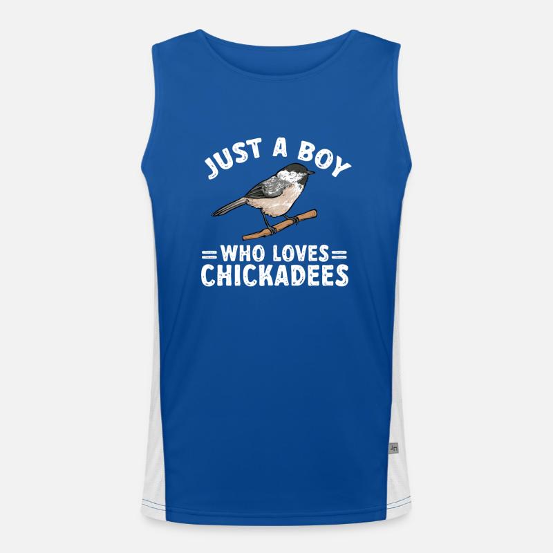Bird Chickadee Bird Watching Men's Functional Contrast Tank Top 
