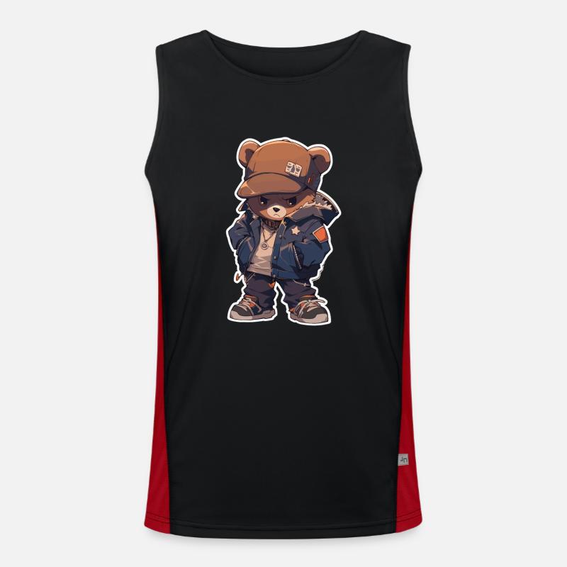 Bear Brown Bear Bear Bear Head Bear Baby Men's Functional Contrast Tank Top 