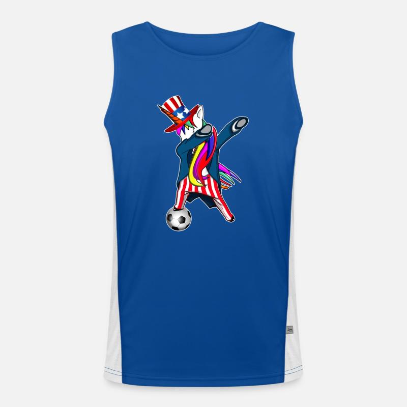 4. Juli Dabbing US-Einhorn Funktionelles Kontrast-Tank Top für Männer 