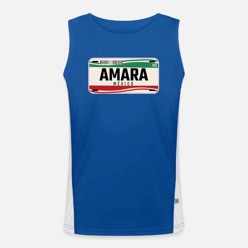 Amara Personalized Mexican Vehicle plates w name Men's Functional Contrast Tank Top 