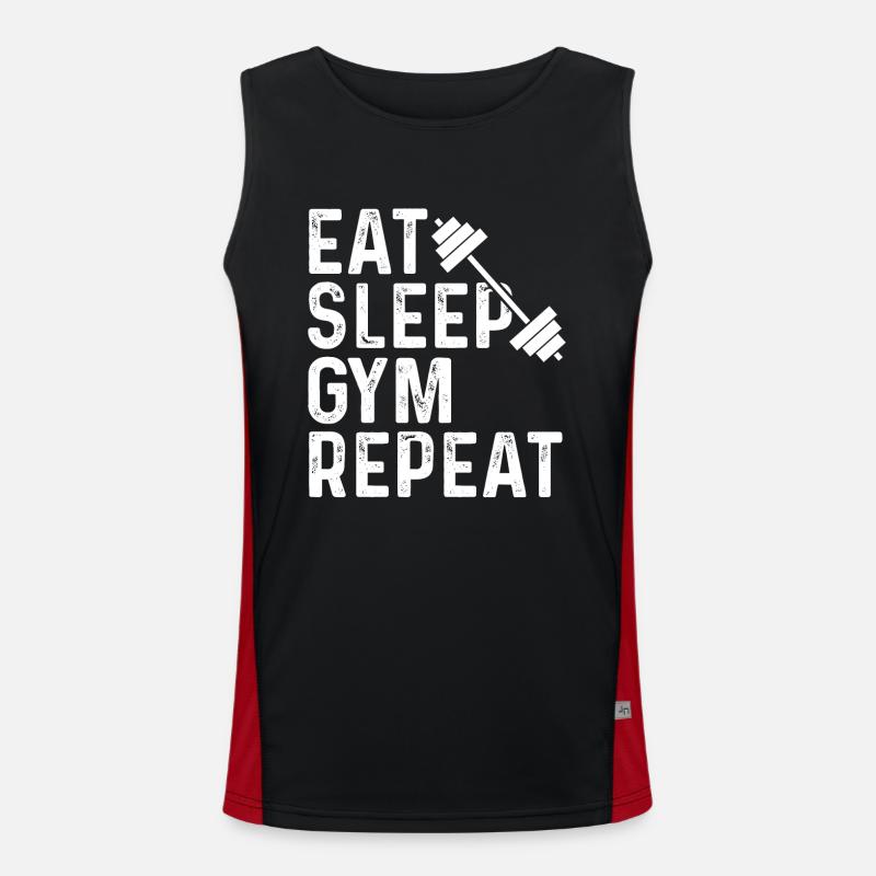 Eat Sleep Gym Répéter 2 - Débardeur respirant contrasté Homme 