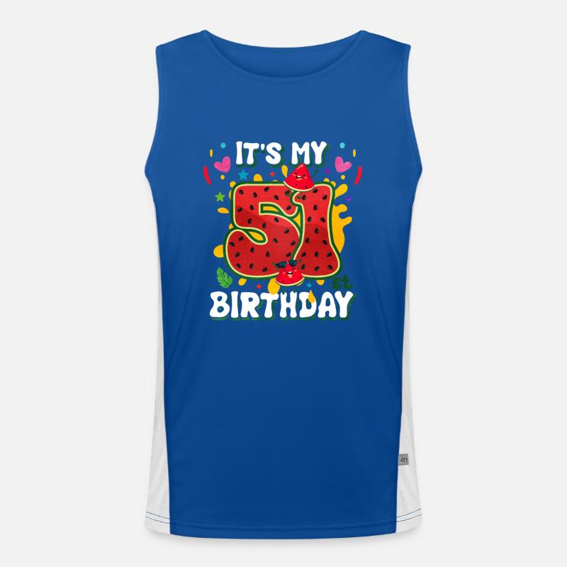 51e anniversaire Pastèque Débardeur respirant contrasté Homme 