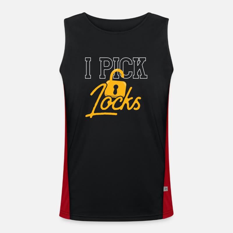 I Pick Locks Lock Lock Picking Knacker Men's Functional Contrast Tank Top 