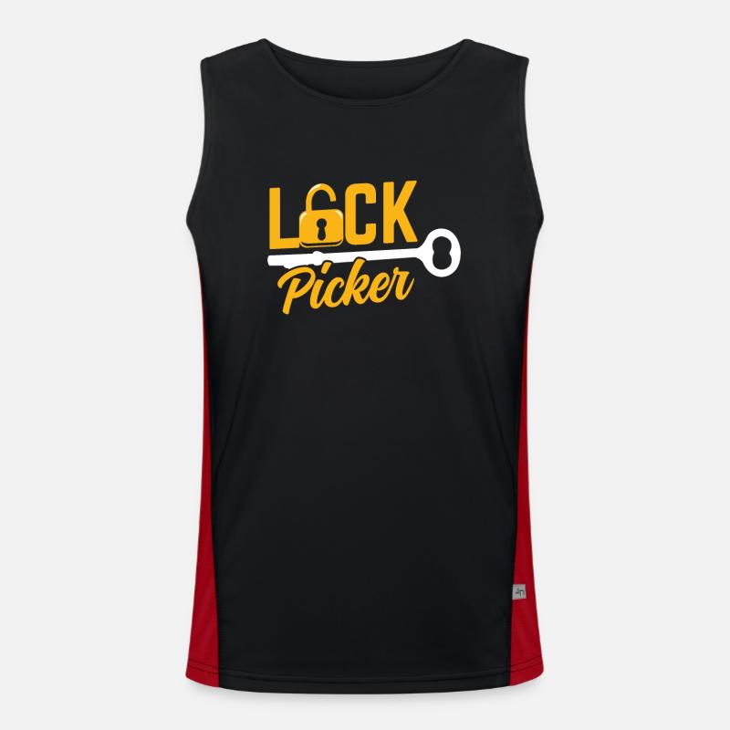 Lock Cracker Lock Picker Lock Lock Picking Débardeur respirant contrasté Homme 