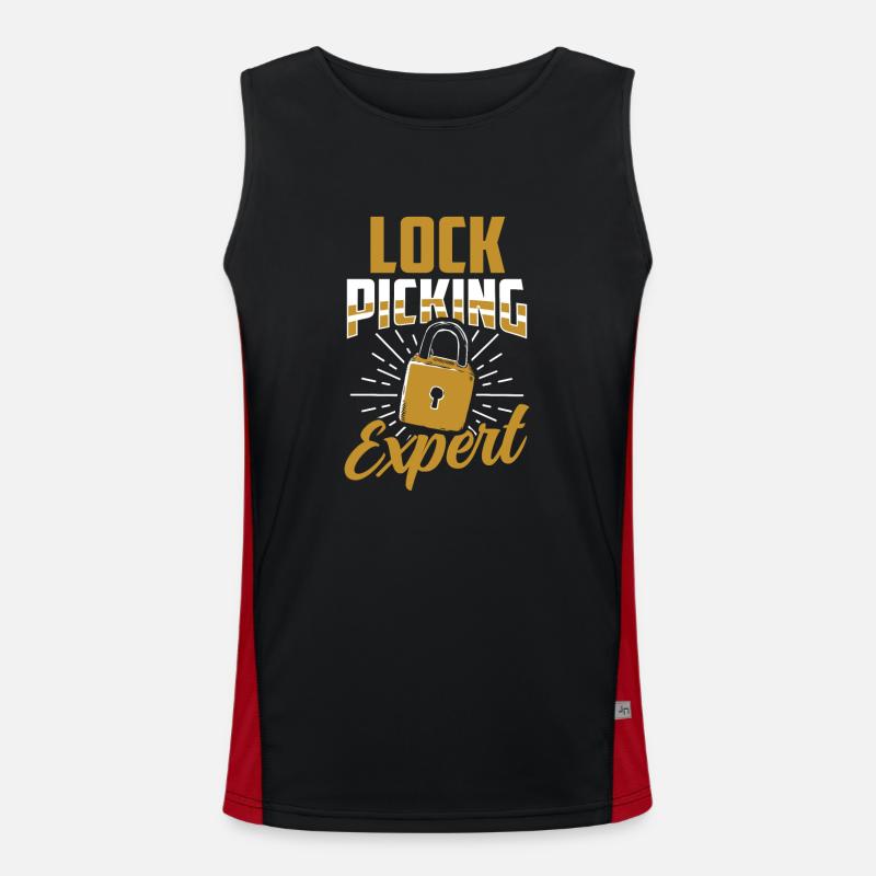 Lockpicking Expert Cracking Lock Lock Picking Débardeur respirant contrasté Homme 
