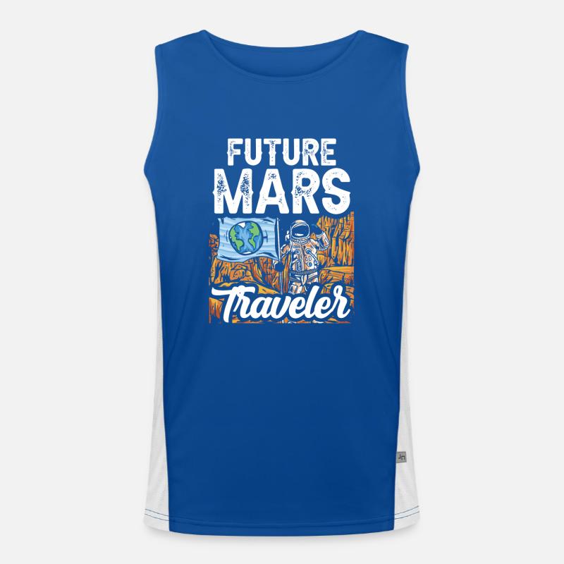 Future Mars Traveler Planet Astronaut Men's Functional Contrast Tank Top 