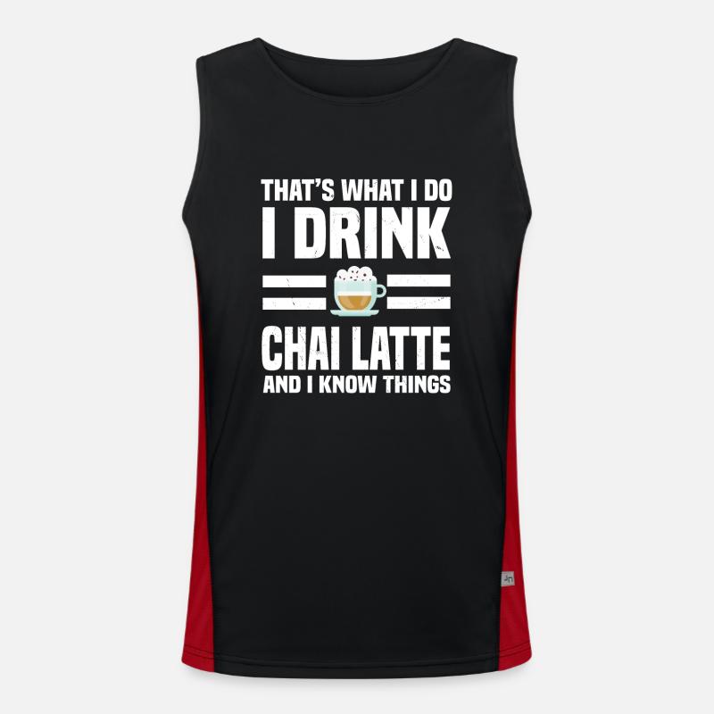 Chai Latte Spruch Funktionelles Kontrast-Tank Top für Männer 