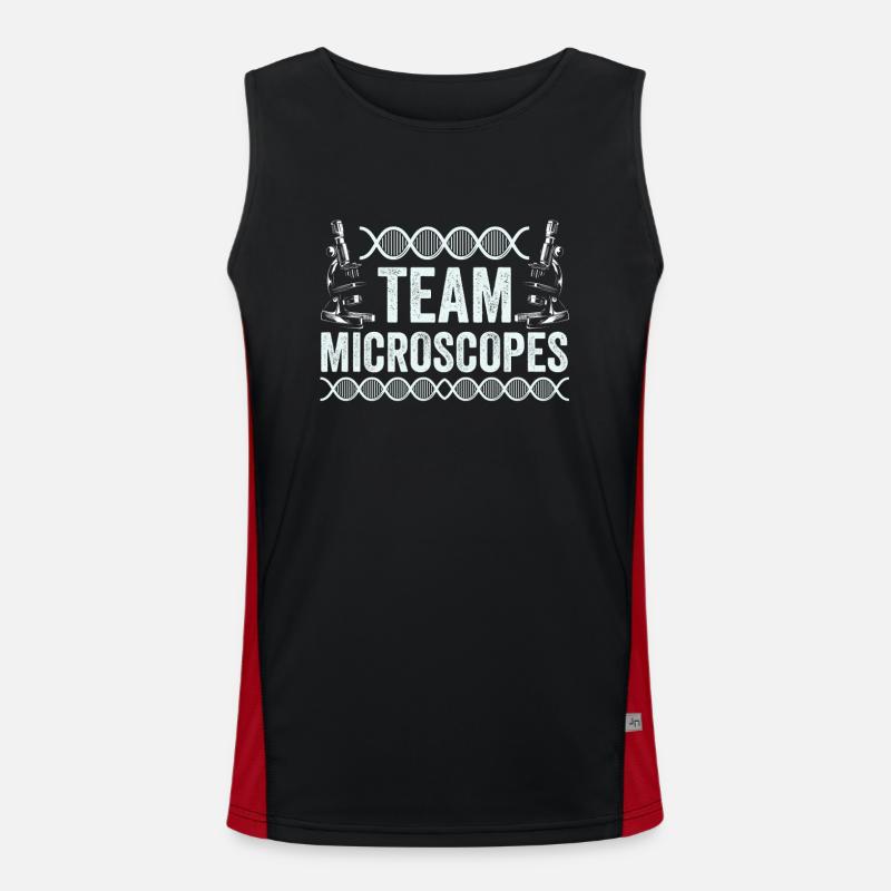 Team Microscopes Microscopes Sayings Microscope Men's Functional Contrast Tank Top 