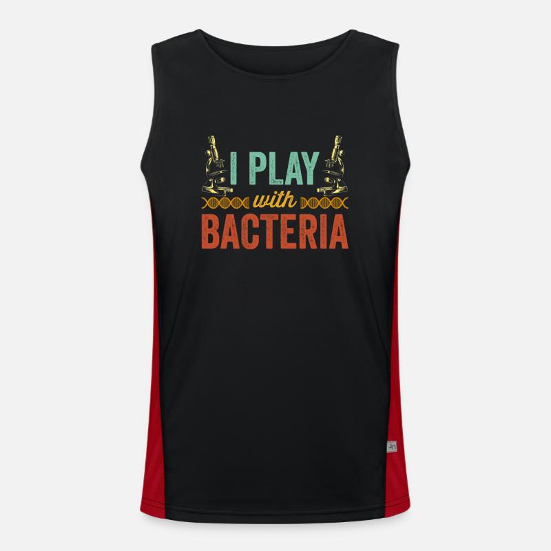 Ich Spiele Mit Bakterien Microskope Microskop Funktionelles Kontrast-Tank Top für Männer 
