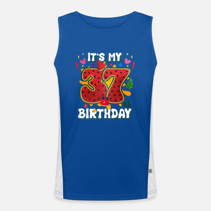 37e anniversaire de la pastèque Débardeur respirant contrasté Homme 