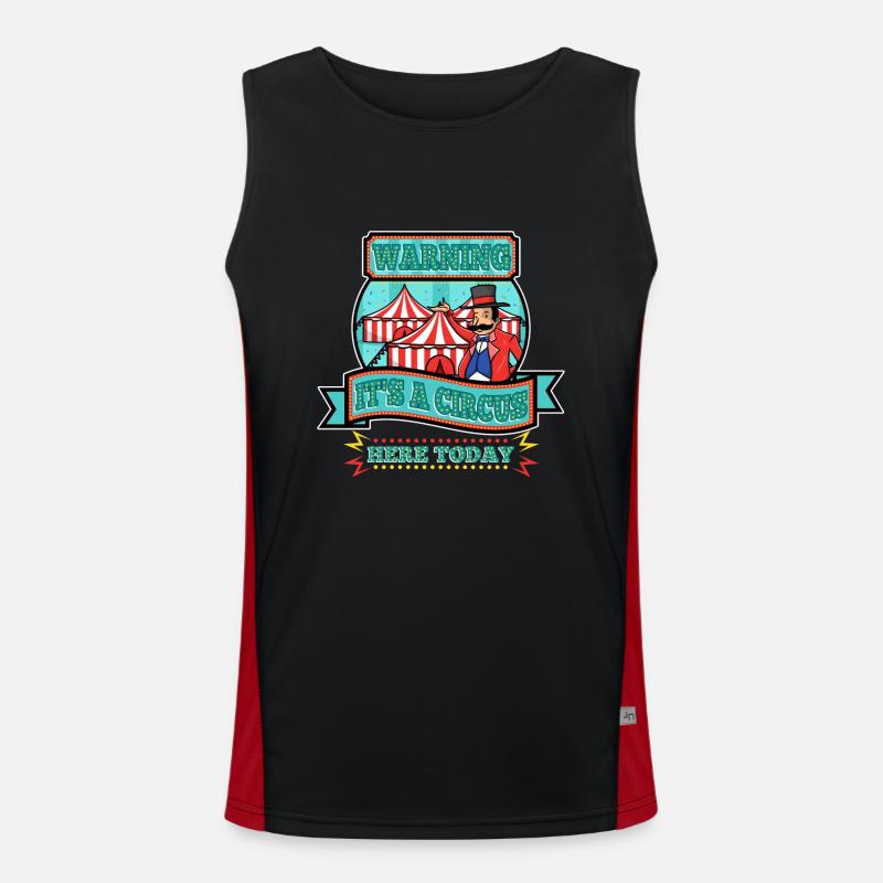 Warning its a circus here today Funktionelles Kontrast-Tank Top für Männer 