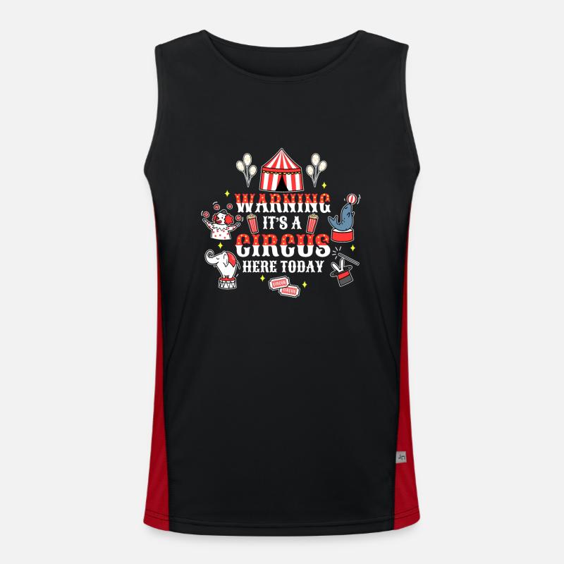 Warning its a circus here today Funktionelles Kontrast-Tank Top für Männer 