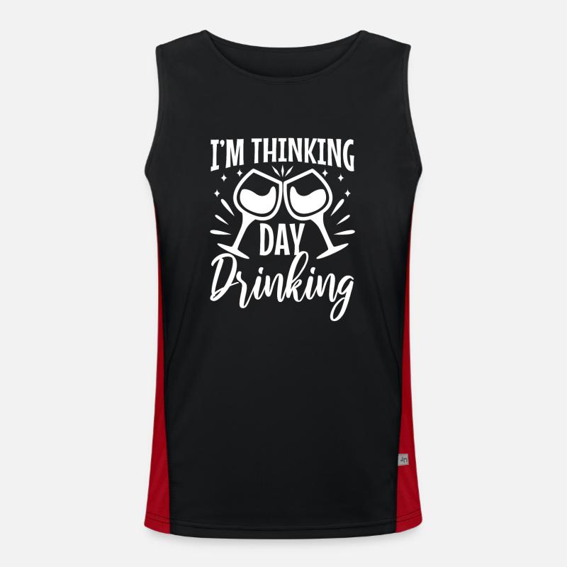 Im thinking day drinking - Men's Functional Contrast Tank Top  - black/red
