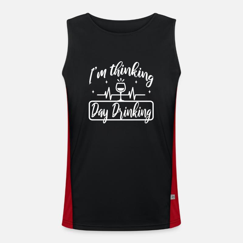 Im thinking day drinking - Men's Functional Contrast Tank Top  - black/red