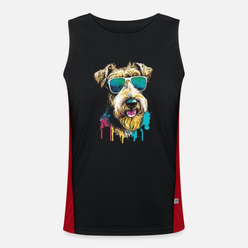 Cool Airedale Terrier Welsh Terrier Sonnenbrille Funktionelles Kontrast-Tank Top für Männer 