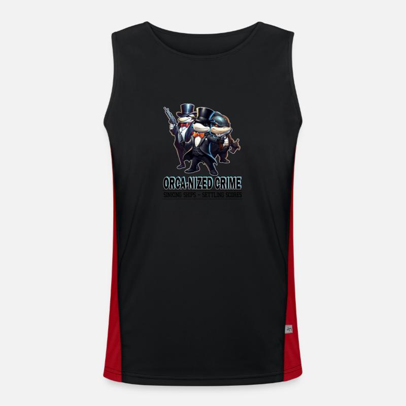 Funny Orca Sinking Boats, Protect Our Killer Funktionelles Kontrast-Tank Top für Männer 