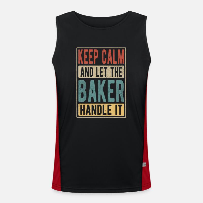 Bäcker Retro Geschenk Funktionelles Kontrast-Tank Top für Männer 