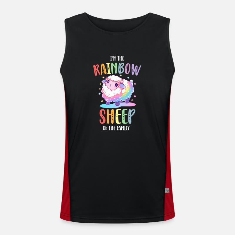 Rainbow Sheep LGBTQ Transgender Pride Community Débardeur respirant contrasté Homme 