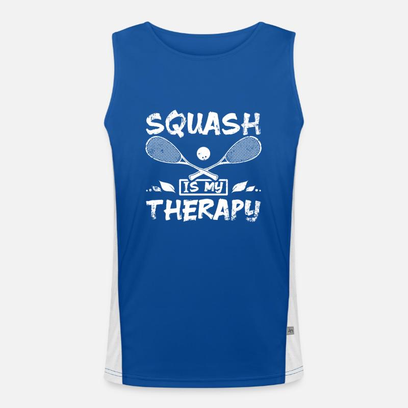 Squash is my therapy Funktionelles Kontrast-Tank Top für Männer 