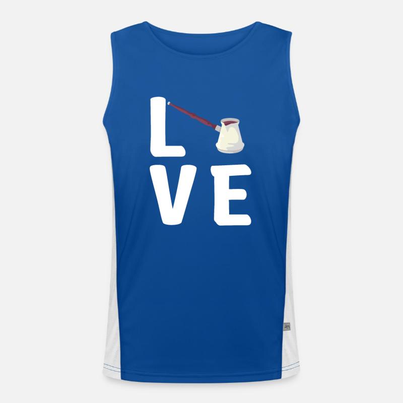Türkischer Kaffee Cezve Design Funktionelles Kontrast-Tank Top für Männer 