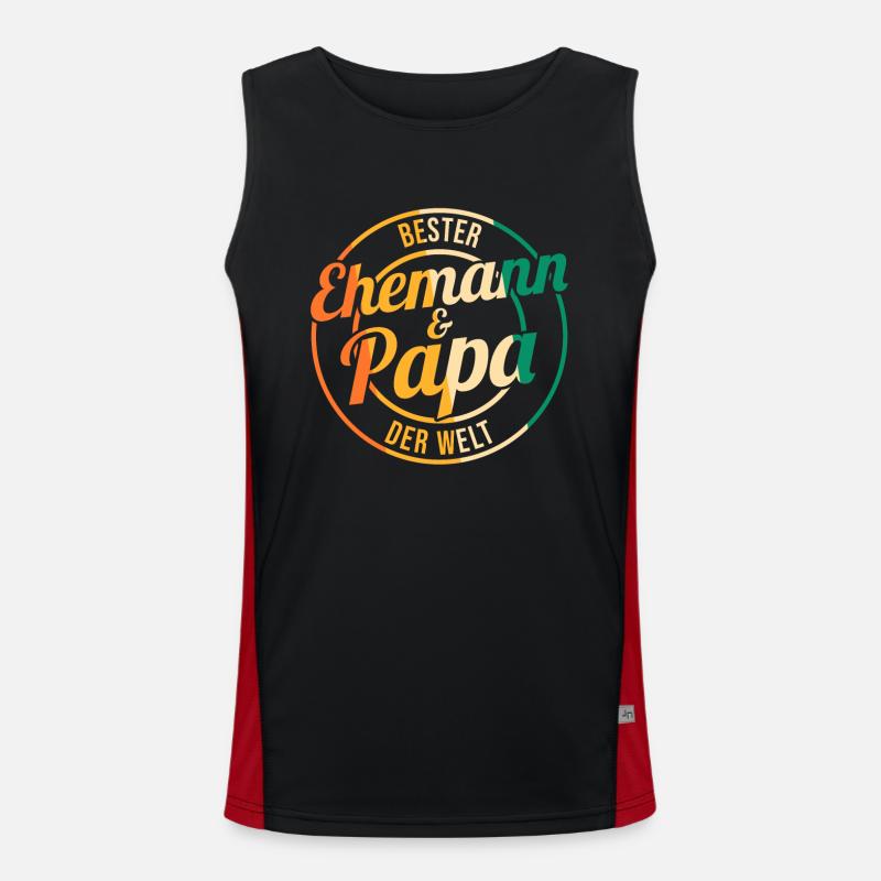Beste Ehemann Und Papa Der Welt Funktionelles Kontrast-Tank Top für Männer 