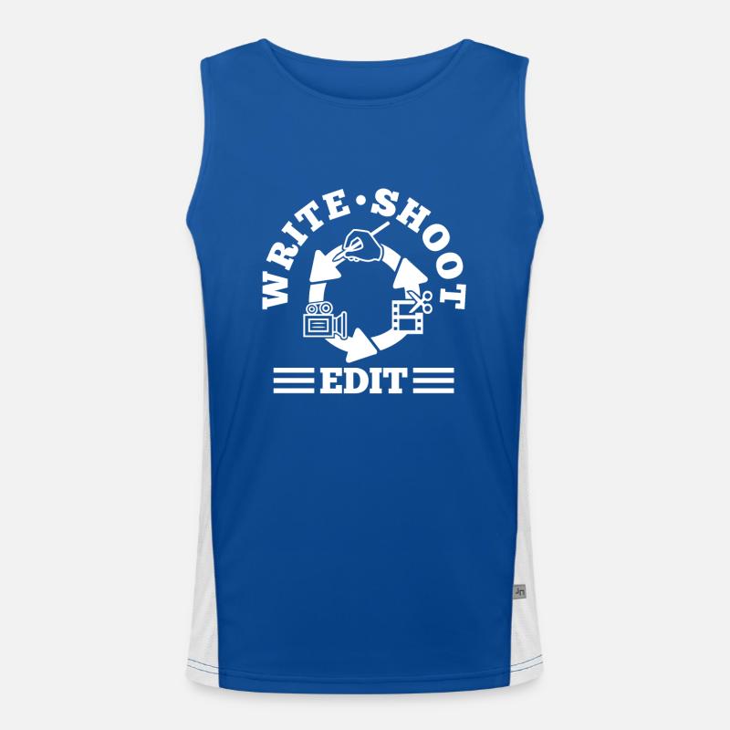 Write Shoot Edit Repeat Men's Functional Contrast Tank Top 