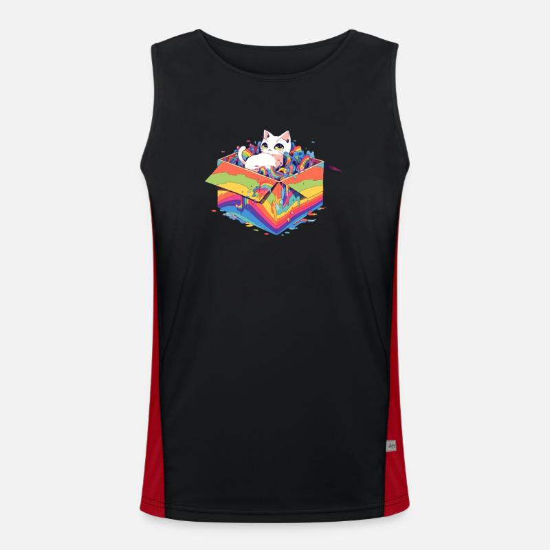 Cool Transgender Kitty Lover Community Lesbisch Schwul Funktionelles Kontrast-Tank Top für Männer 