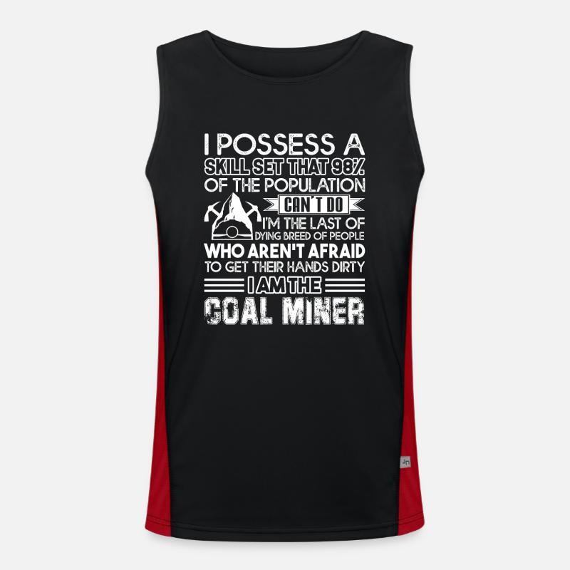 Coal Miner I Am Coal Miner Men's Functional Contrast Tank Top 