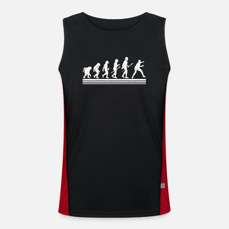 Ping Pong Evolution des Menschen Lustiger Tisch Funktionelles Kontrast-Tank Top für Männer 