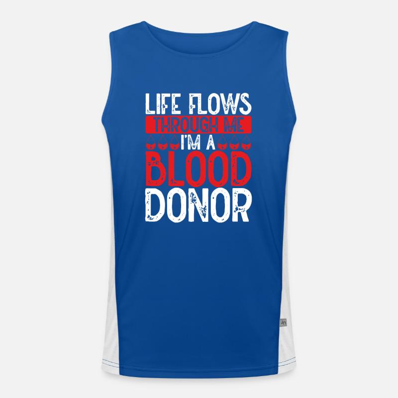 Ich Bin Blutspender Funktionelles Kontrast-Tank Top für Männer 