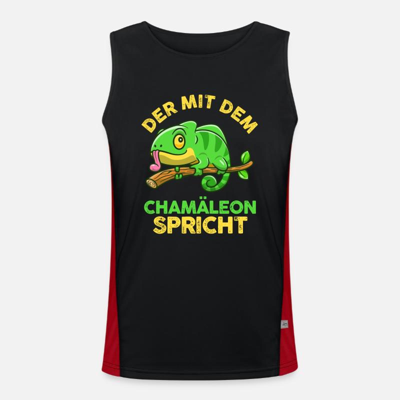 Der mit dem Chamäleon spricht Funktionelles Kontrast-Tank Top für Männer 