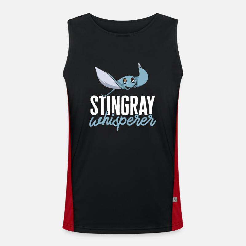 Stingrays Manta Rays Ocean Rays - Men's Functional Contrast Tank Top  - black/red