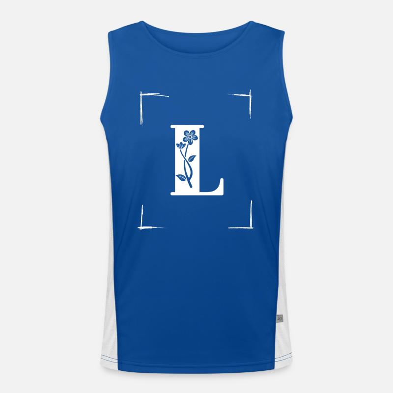 letter L initial Men's Functional Contrast Tank Top 