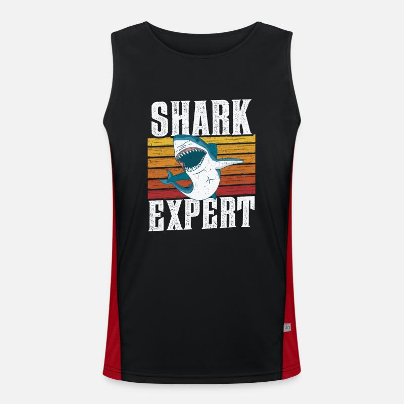 Shark Expert Requins Requins Plongée avec les requins Dent de requin Débardeur respirant contrasté Homme 