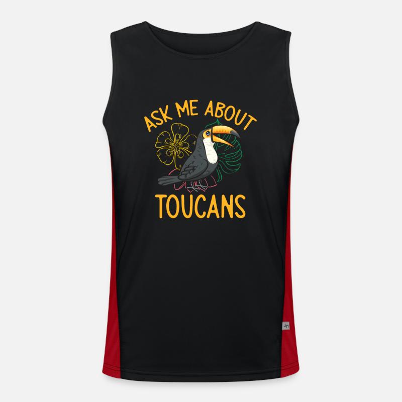 Forêt tropicale des oiseaux toucans Débardeur respirant contrasté Homme 