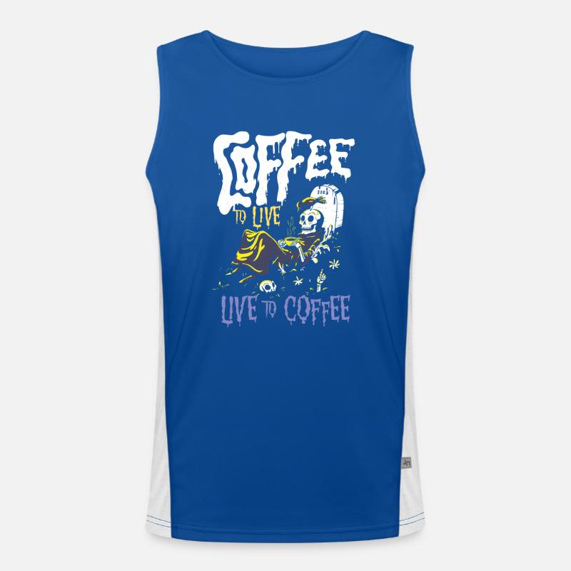 Kaffe zum Leben - Cafe Sucht Funktionelles Kontrast-Tank Top für Männer 