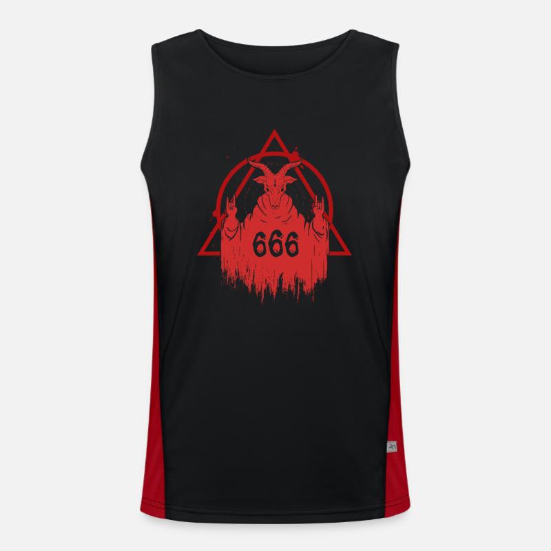 Rock with the Devil - 666 Funktionelles Kontrast-Tank Top für Männer 