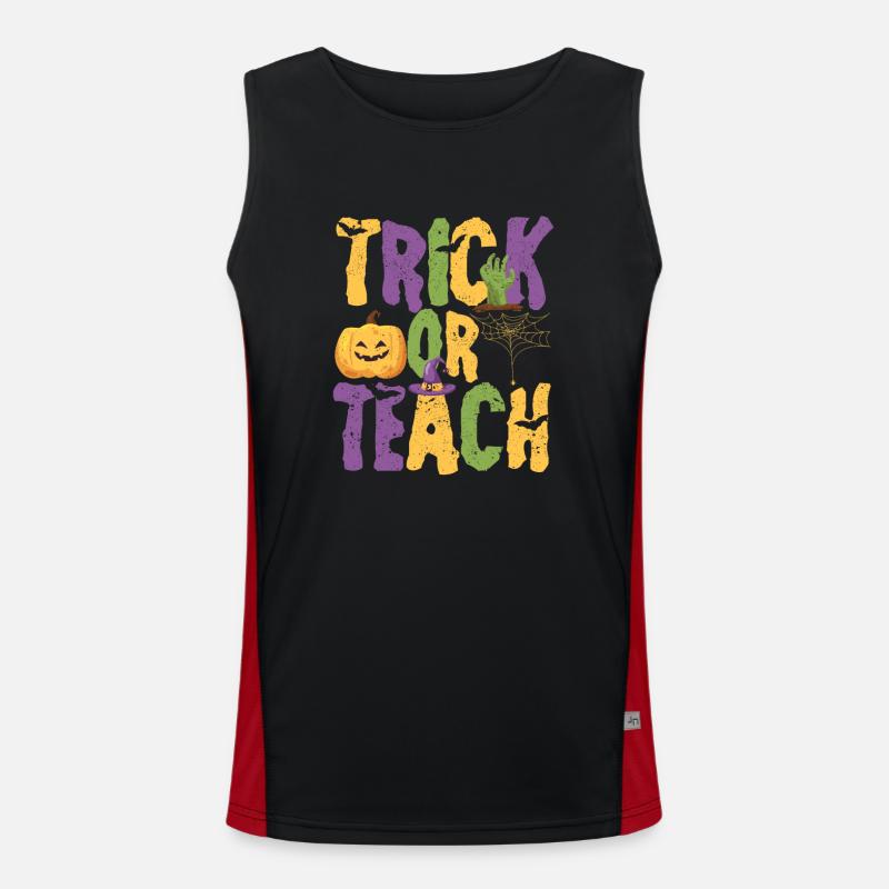 Trick Or Teach Funny Teacher Halloween Teaching Débardeur respirant contrasté Homme 