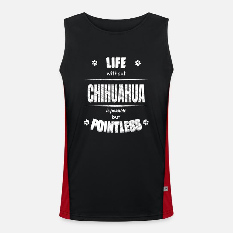 Life is possible but pointless - Chihuahua Men's Functional Contrast Tank Top 