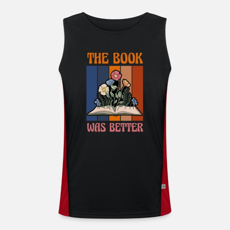 Das Buch war besser frecher Bücherwurm Funktionelles Kontrast-Tank Top für Männer 