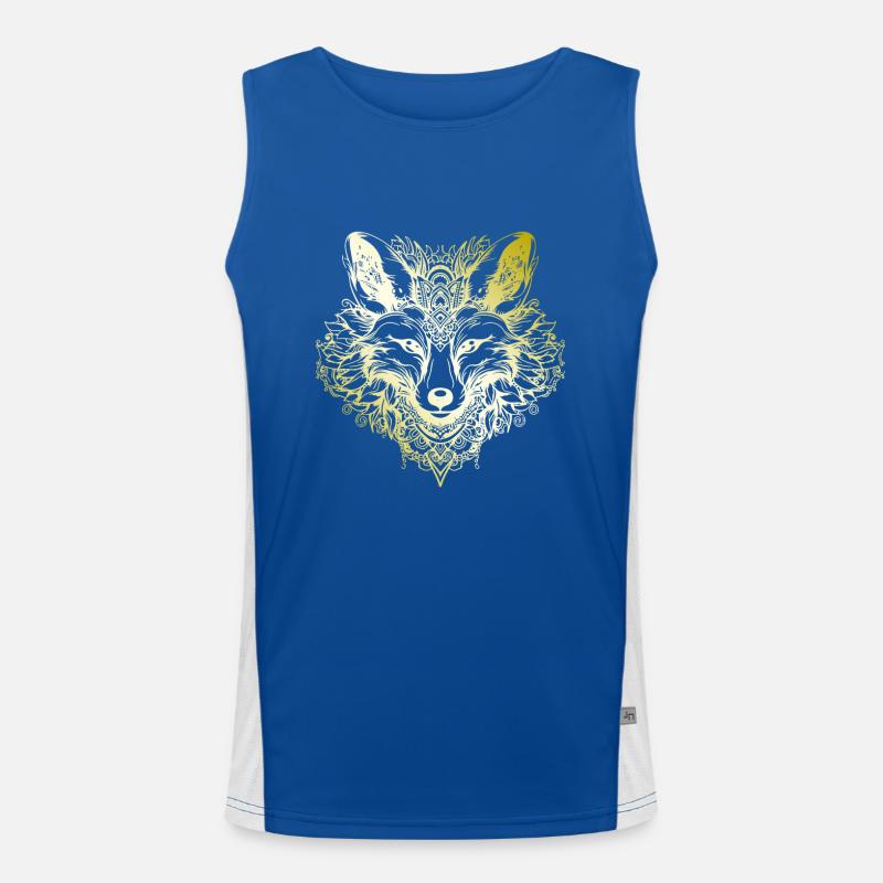 Fuchs Mandala gold Funktionelles Kontrast-Tank Top für Männer 