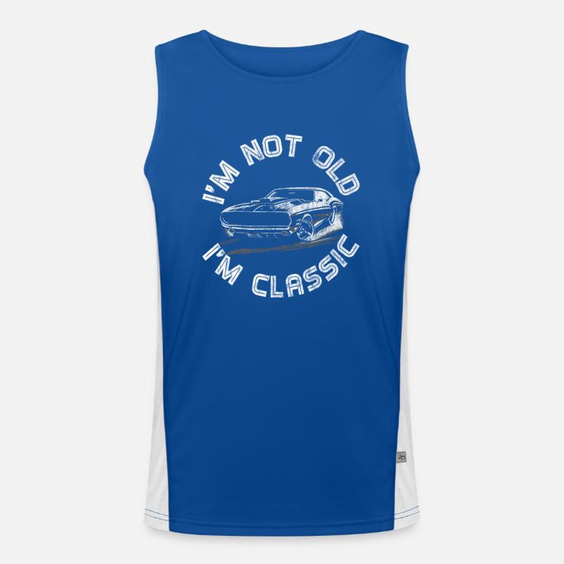 Ich bin nicht alt im Classic Oldtimer Geschenke Funktionelles Kontrast-Tank Top für Männer 